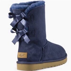 UGG Girls Navy Blue Boots with Bows